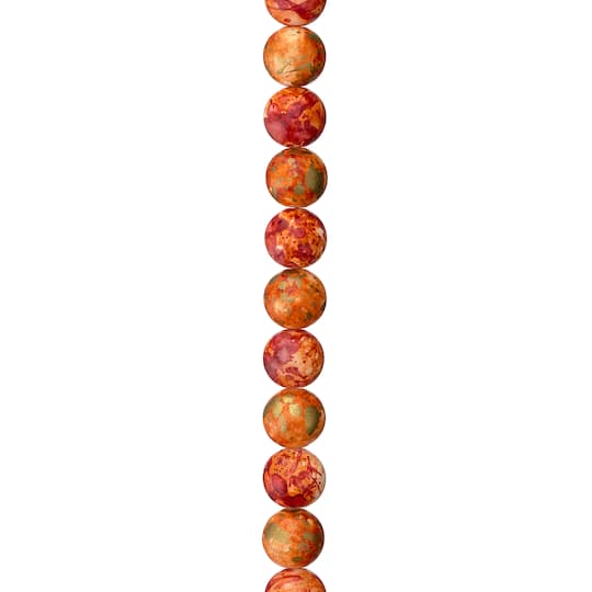 Orange Swirl Ceramic Round Beads, 10mm by Bead Landing™